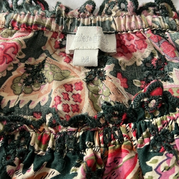 Jennifer & Grace Floral Print Cropped Peasant Eyelet Blouse - Picture 3 of 4